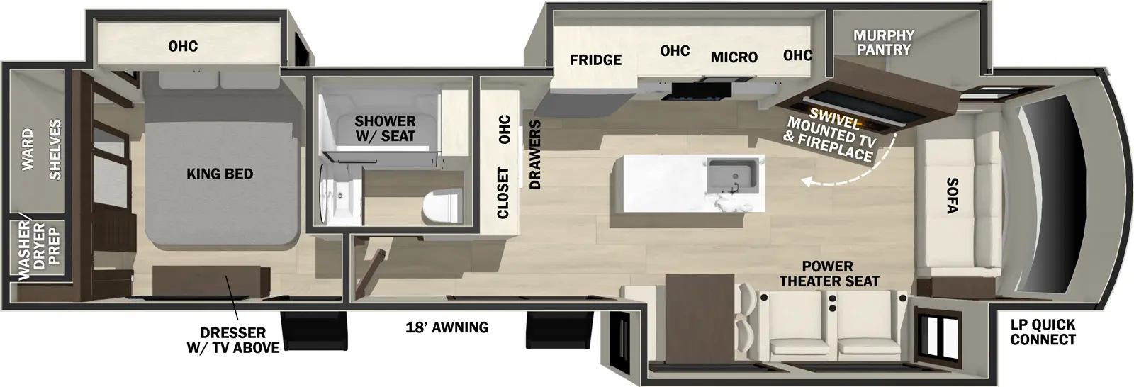 2026 Cedar Creek Cottage 40CCK Floorplan - Forest River RV